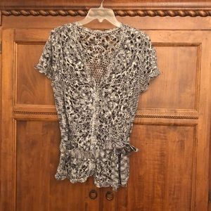 French Connection short-sleeve crocheted sweater